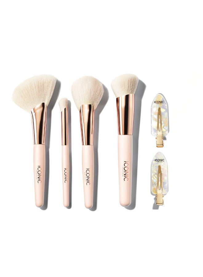 ICONIC London Professional Makeup Brush Set – 6 High-Quality Brushes with Stylish Pouch - Image 5